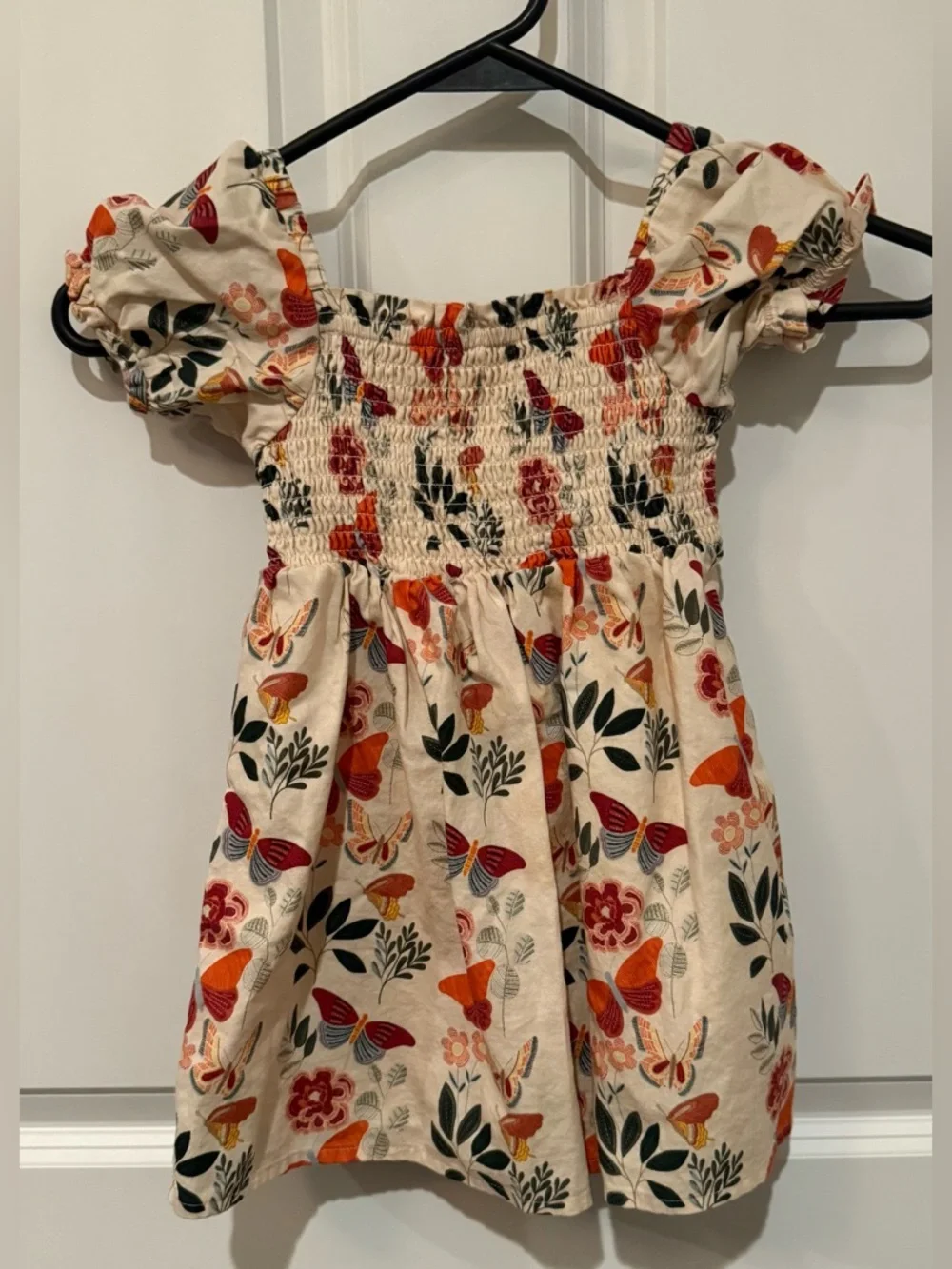 Gymboree Cream Cardigan with Floral & Butterfly Embroidery with Matching Dress